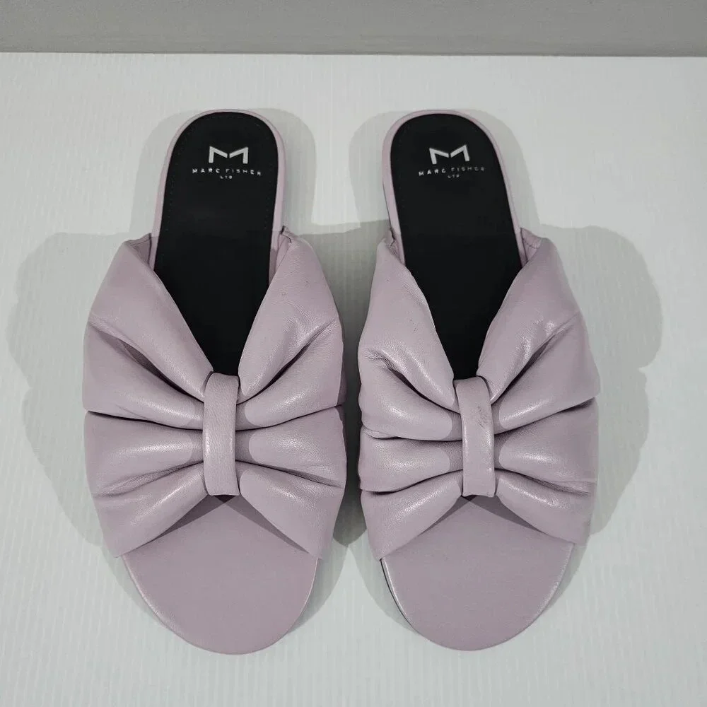 Marc Fisher LTD Olita Slide Sandal Womens 8.5 Lilac Padded Knot Slip On NEW